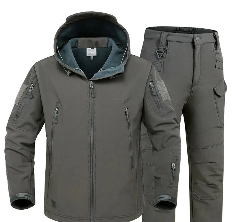 Jacken Herren Softshell Set mit Wasserdichter Militärhose