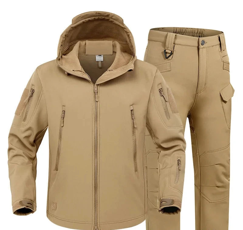 Jacken Herren Softshell Set mit Wasserdichter Militärhose